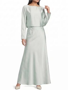 ANTONIO MELANI Pale Mint A-Line Maxi Skirt